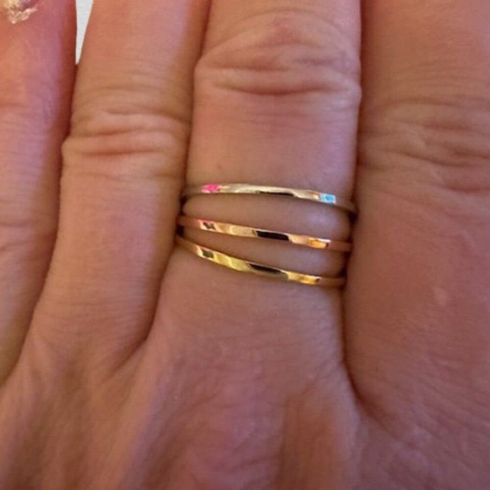 Charlene K Trio of Stackable Thin Ring Bands 17150 Size 9 NWT Boutique